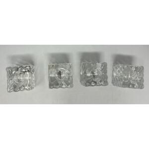 Bledermann Vintage Clear Square Ice Cube‎ Candle Holders 1" Tall x 1" Wide